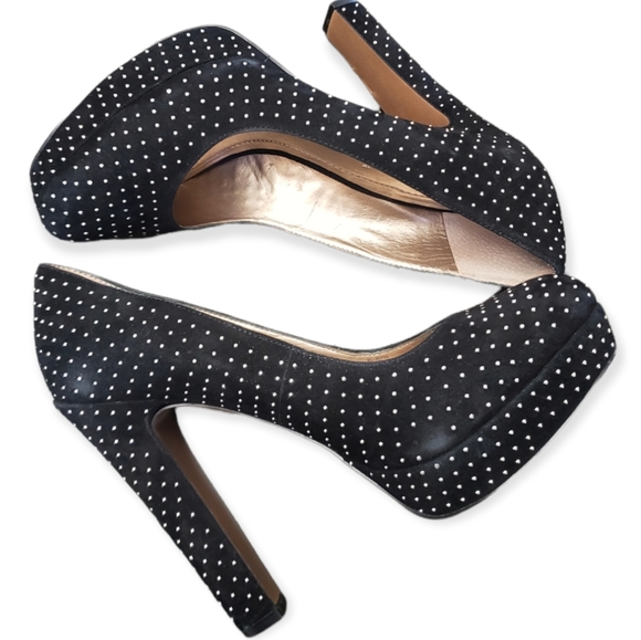 BCBGeneration Joy Suede Studded Block Heels Size 9 - Picture 3 of 9